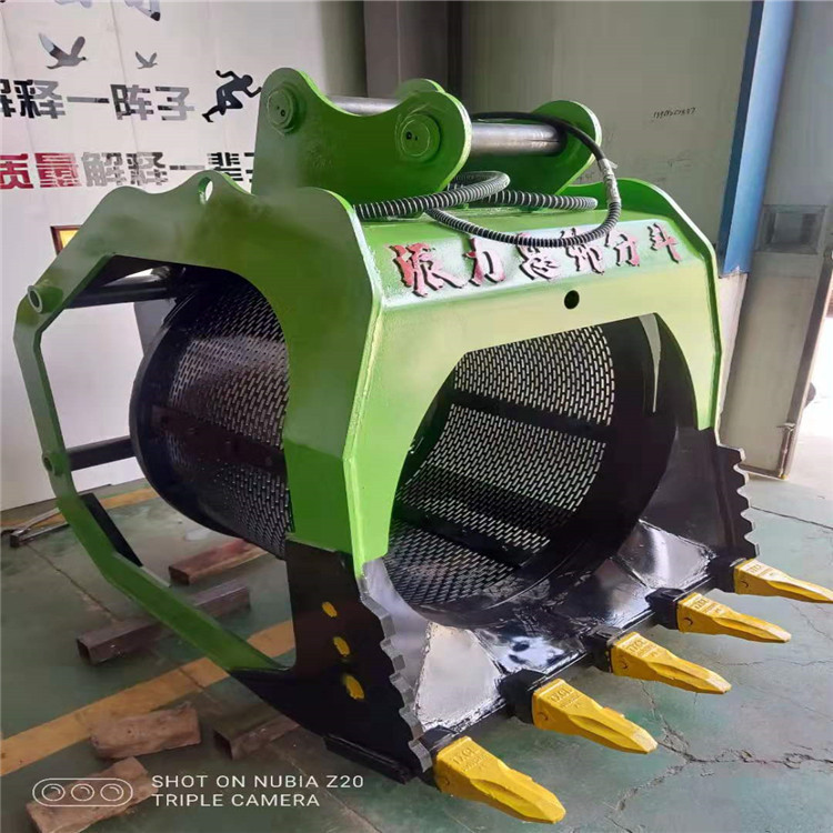 挖掘機篩分設備旋轉篩分斗洗沙斗泥土砂石分離機(圖5)